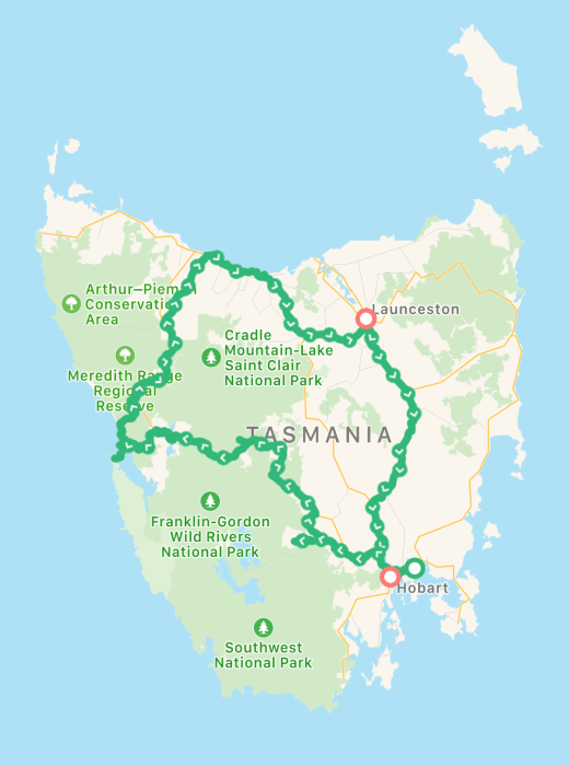 Tasmania-Route