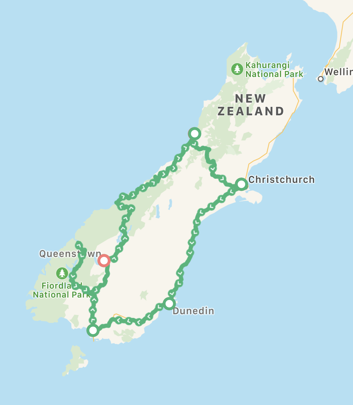 New Zealand-Route